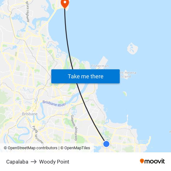 Capalaba to Woody Point map