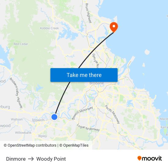 Dinmore to Woody Point map