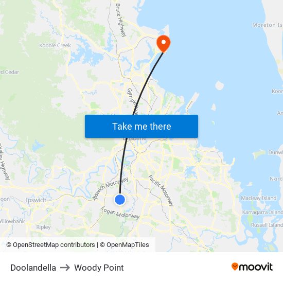 Doolandella to Woody Point map
