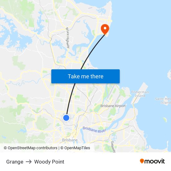 Grange to Woody Point map