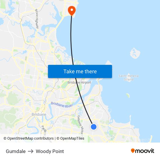 Gumdale to Woody Point map