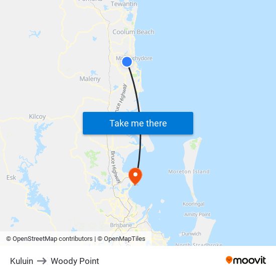 Kuluin to Woody Point map