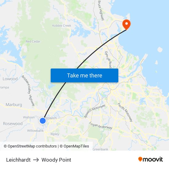 Leichhardt to Woody Point map