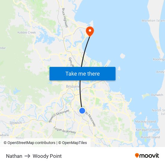 Nathan to Woody Point map