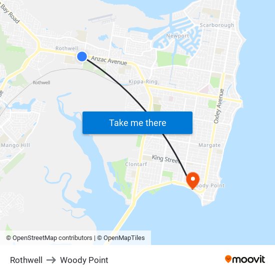 Rothwell to Woody Point map