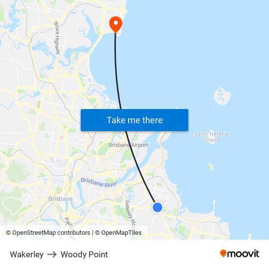 Wakerley to Woody Point map
