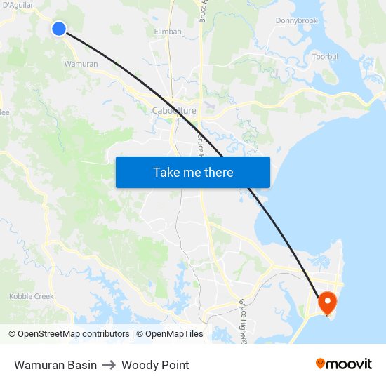 Wamuran Basin to Woody Point map