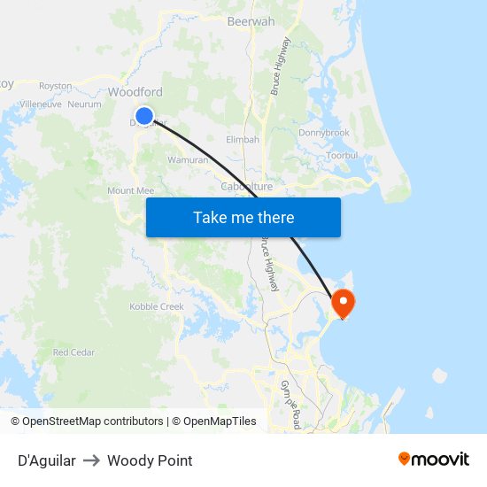 D'Aguilar to Woody Point map
