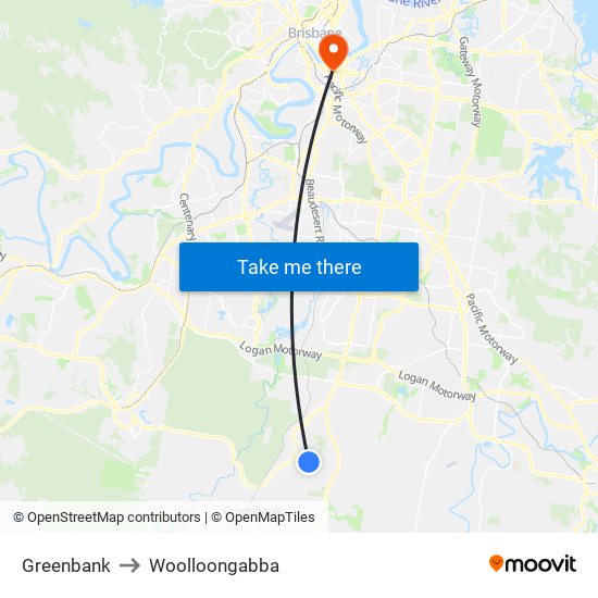 Greenbank to Woolloongabba map