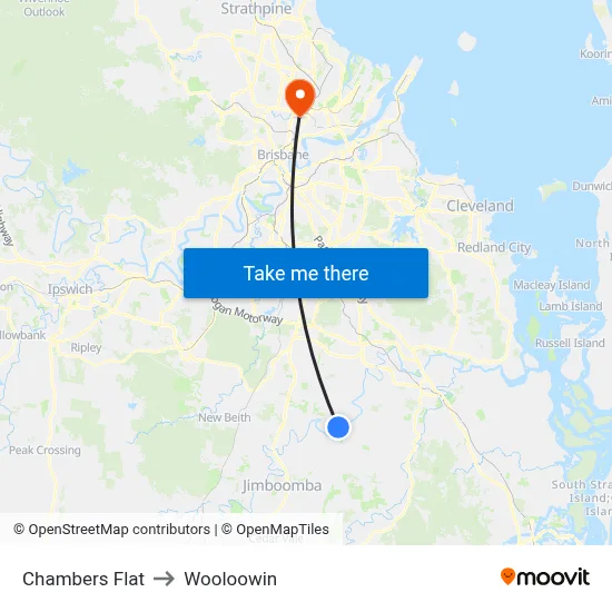 Chambers Flat to Wooloowin map