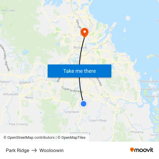 Park Ridge to Wooloowin map