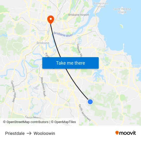 Priestdale to Wooloowin map
