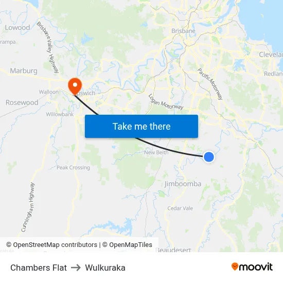 Chambers Flat to Wulkuraka map