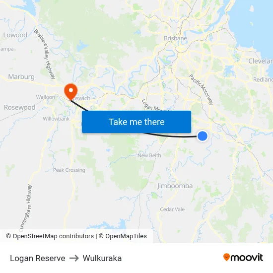 Logan Reserve to Wulkuraka map