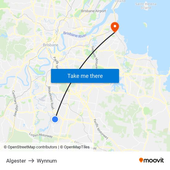 Algester to Wynnum map