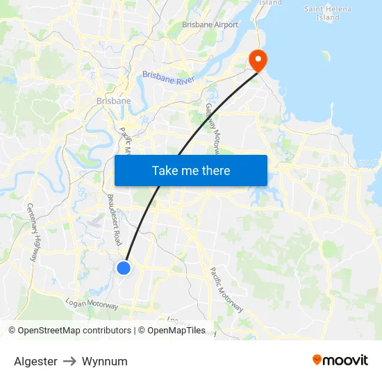 Algester to Wynnum map