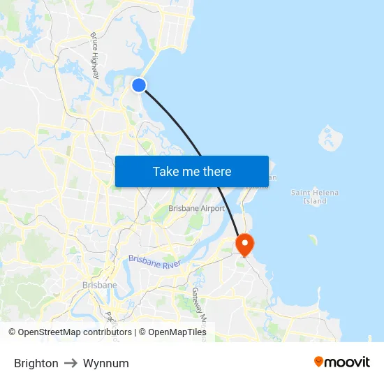 Brighton to Wynnum map