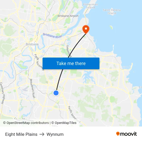 Eight Mile Plains to Wynnum map