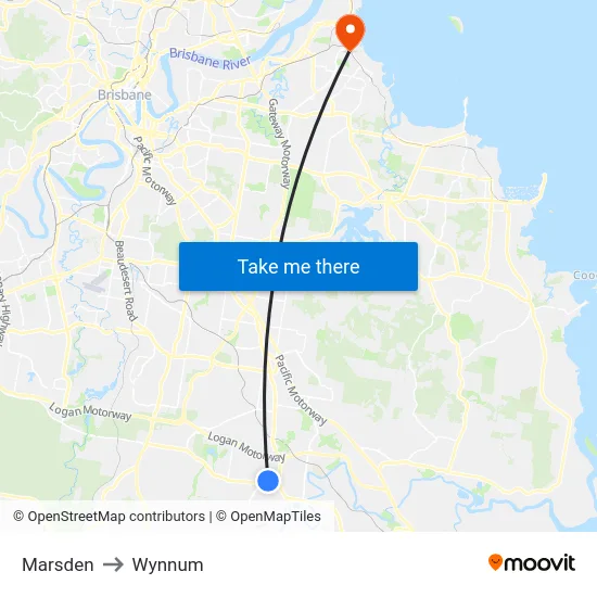 Marsden to Wynnum map
