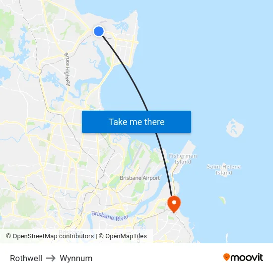 Rothwell to Wynnum map
