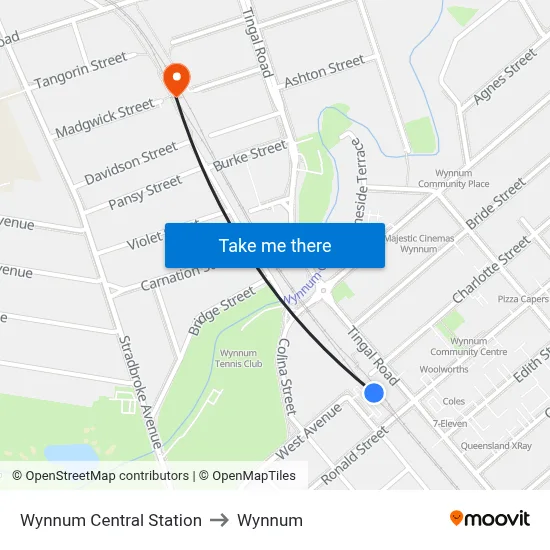 Wynnum Central Station to Wynnum map