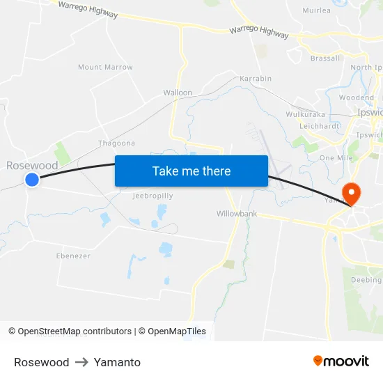 Rosewood to Yamanto map