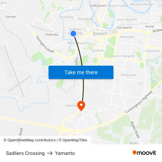 Sadliers Crossing to Yamanto map