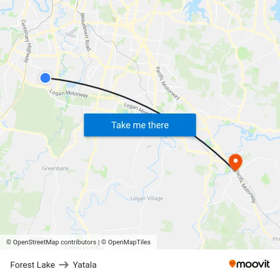 Forest Lake to Yatala map