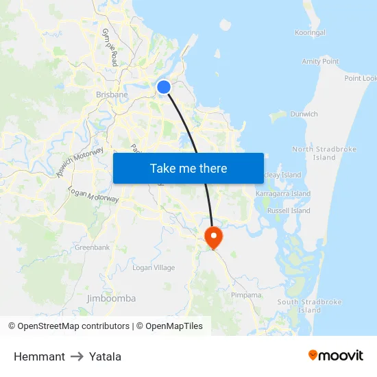 Hemmant to Yatala map