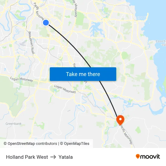 Holland Park West to Yatala map