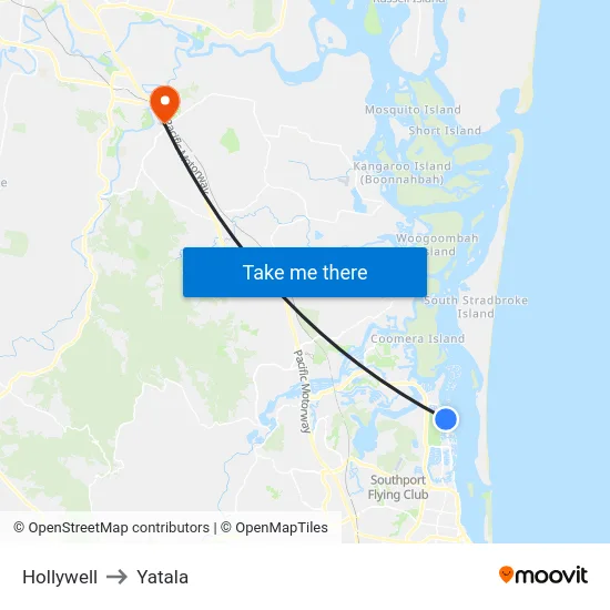 Hollywell to Yatala map