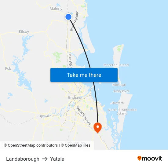 Landsborough to Yatala map