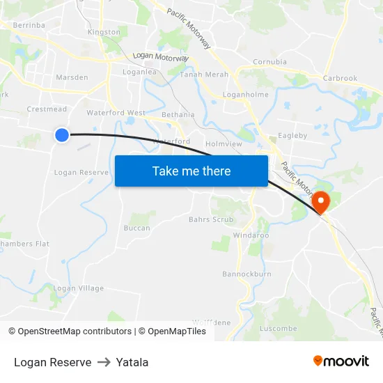 Logan Reserve to Yatala map