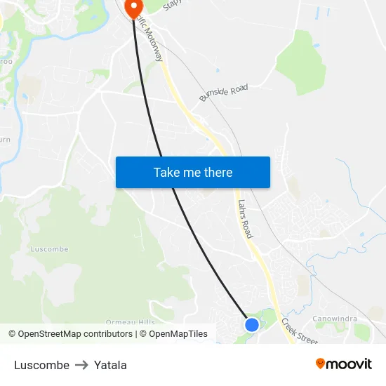 Luscombe to Yatala map
