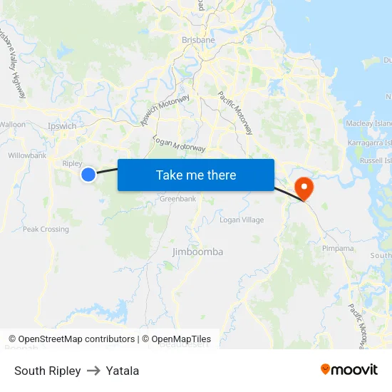South Ripley to Yatala map