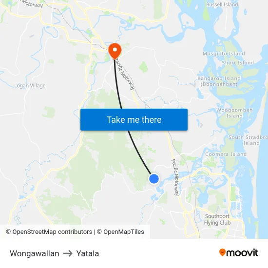 Wongawallan to Yatala map