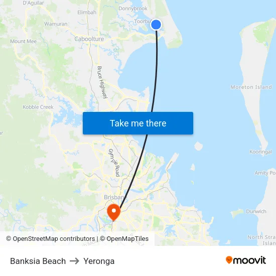 Banksia Beach to Yeronga map