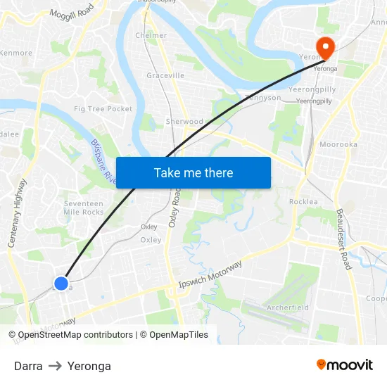 Darra to Yeronga map