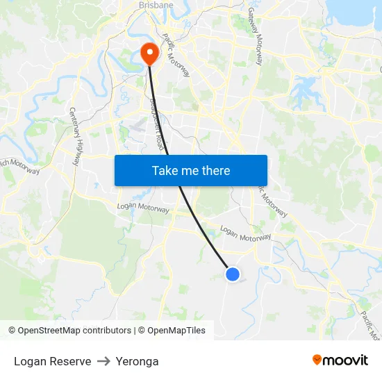 Logan Reserve to Yeronga map