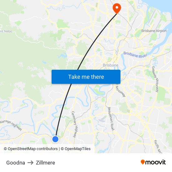 Goodna to Zillmere map