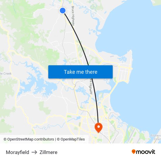 Morayfield to Zillmere map