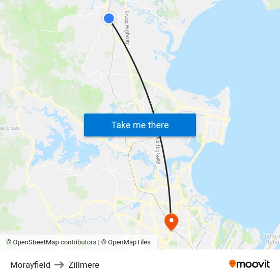 Morayfield to Zillmere map