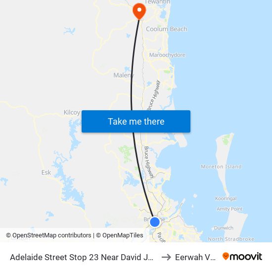 Adelaide Street Stop 23 Near David Jones to Eerwah Vale map