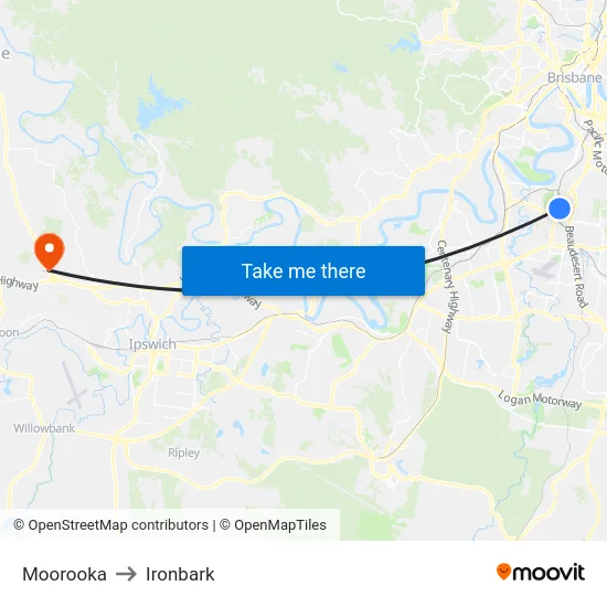 Moorooka to Ironbark map