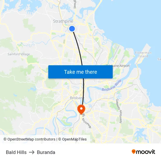 Bald Hills to Buranda map