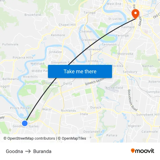 Goodna to Buranda map