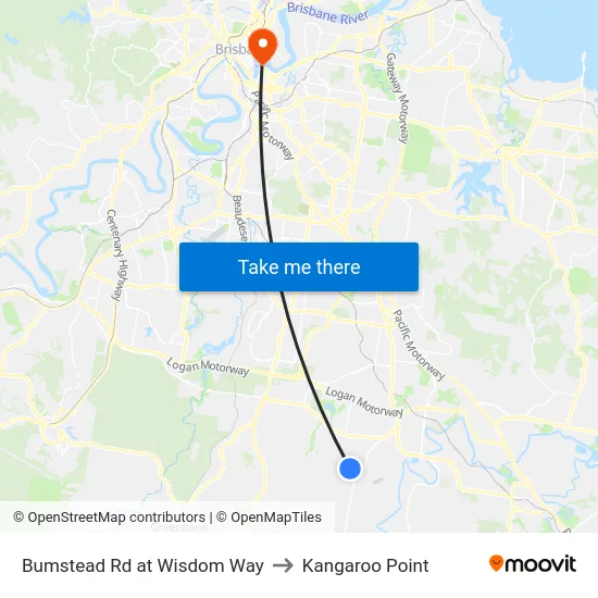 Bumstead Rd at Wisdom Way to Kangaroo Point map