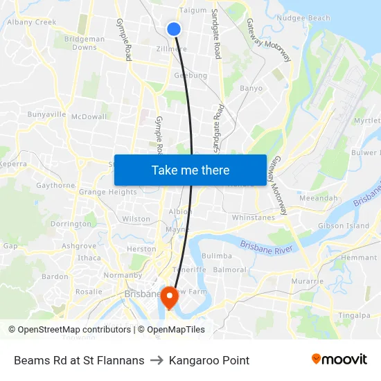 Beams Rd at St Flannans to Kangaroo Point map