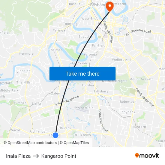 Inala Plaza to Kangaroo Point map