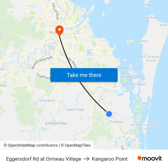 Eggersdorf Rd at Ormeau Village to Kangaroo Point map